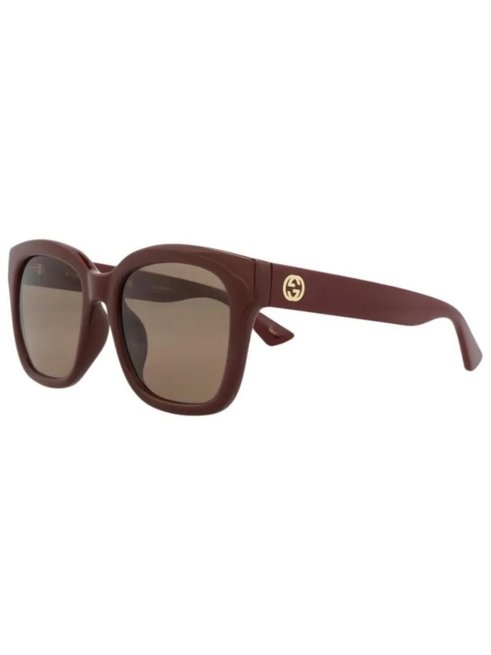 New Gucci Womens Square/Rectangle Burgundy Burgundy Brown Fashion Designer Sungl